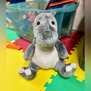 Plush Rhino Stuffed Animal – Soft Grey Toy 🦏